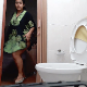 An Hispanic woman bends over in front of a toilet while taking a shit. She wiggles her ass as the poop slides out and shows is her dirty asshole when finished. Presented in 1080P square HD format. About 2 minutes.